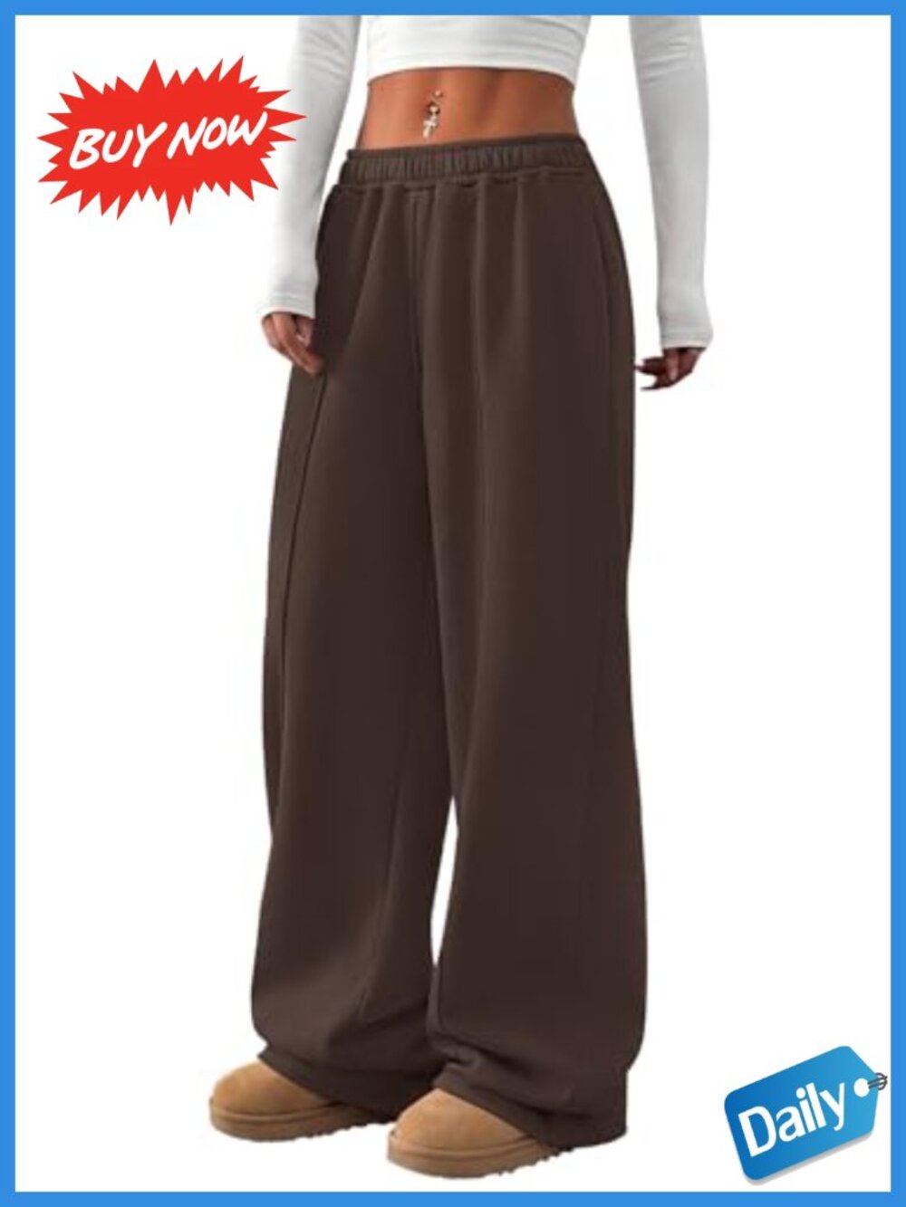 Wide Leg Sweatpants Baggy High Waisted Cotton Blend Lounge Pants with Pockets